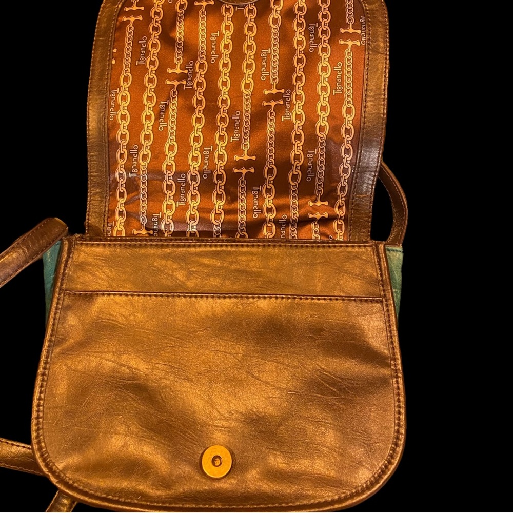 Tignanello Teal Leather Crossbody Bag - Picture 6 of 7